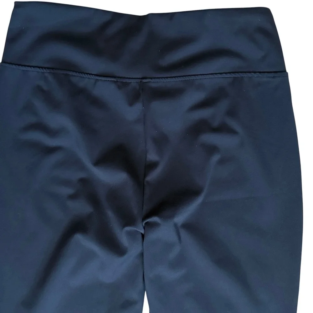 A New Day Flare Leggings Womens Large Navy Blue Ruched V-Front Yoga‎ NWOT